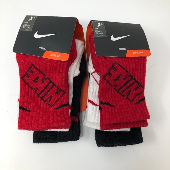 Nike Accessories New Nike Kids Crew Socks 6 Pair Youth Sz 9c3c